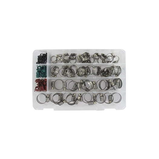 coffret assortiment de colliers élastique ou à visser. contient 120 pièces