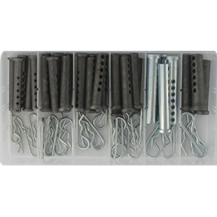 coffret d'axes et d'épingles béta d'arrêt composé d'un assortiment de 71 pièces.