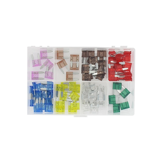 coffret de fusibles minival de 3a à 30a. composé d'un assortiment de 80 pièces.