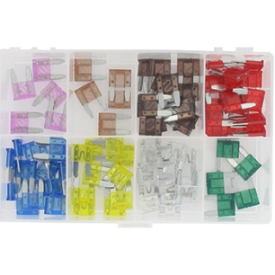 coffret de fusibles minival de 3a à 30a. composé d'un assortiment de 80 pièces.