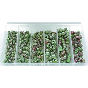 coffret de graisseurs droits et coudés, filetage américain. composé d'un assortiment de 110 pièces.
