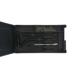 pochette de réparation m5 x 0,8 pour filetages endommagés, livré avec outillage et inserts.