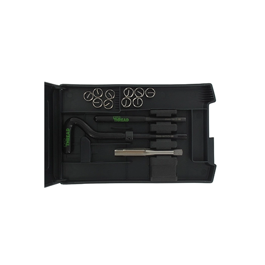 pochette de réparation m10 x 1,00 pour filetages endommagés, livré avec outillage et inserts.