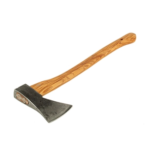 hâche forestière forgée de haute qualité pour les travaux d'abattage et d'ébranchage. manche en frêne verni. longueur: 600mm - p