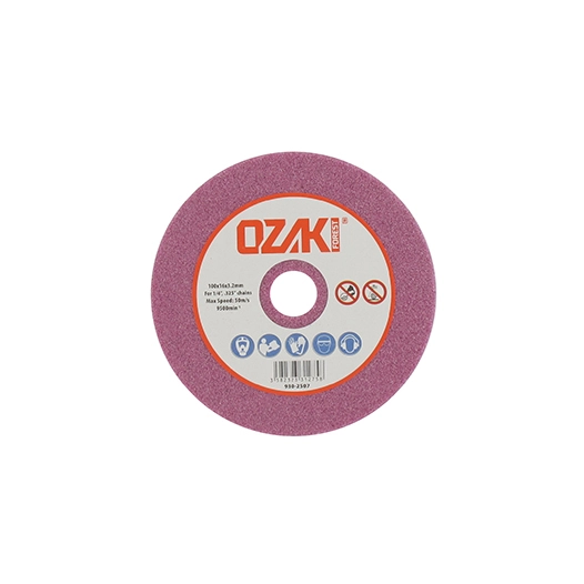 meule d'affûtage ø: ext.:100mm, alésage:16mm, épaisseur:3,2mm.