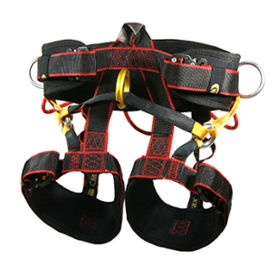 baudrier d'élagage sous-fessier avec un point de suspension ventral (en813) et deux boucles latérales sur ceinture (en358). comp