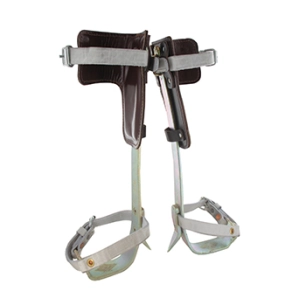 grimpette élageur en acier forgé avec pointe usinée interchangeable. hauteur de tige 42 cm. pointe de 5,0 cm, courroies, protect