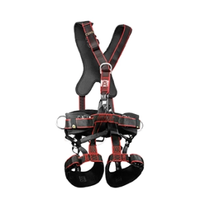 baudrier d'élagage sous-fessier avec deux points d'encrage dorsal et sternal (en361), un point de suspension ventral (en813) et