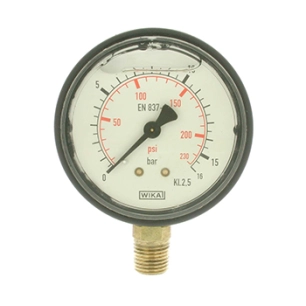 manomètre à la glycérine 0/16bar, ø: 1/4. boitiers abs.