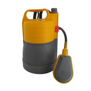 pompe d'évacuation pour eaux claires et eaux chargées avec base réversible rapide (sans outil). débit 4500 l/h. pression 0,5 bar