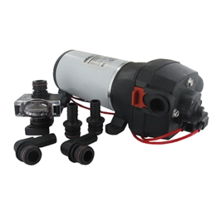 pompe 12v / 15a universelle pour pulvérisateurs - débit de la pompe 17 l/min. pression de sortie 2,8 bars/maxi. entrée/sortie 3/