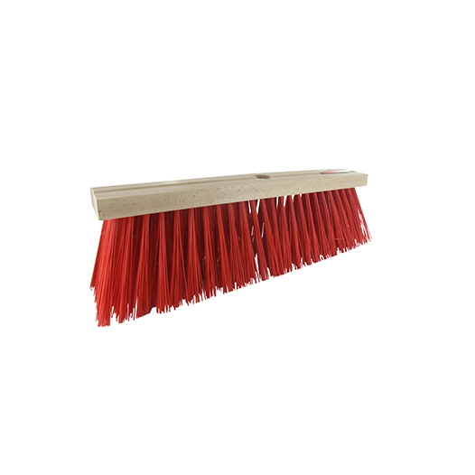brosse pour balais de rue en fibre artificielle rouge. largeur 40 cm. ø 23 mm. -pl