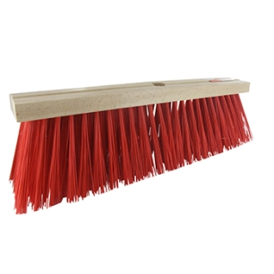 brosse pour balais de rue en fibre artificielle rouge. largeur 40 cm. ø 23 mm. -pl