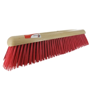 brosse pour balais de rue en fibre artificielle rouge. largeur 50 cm. ø 23 mm.