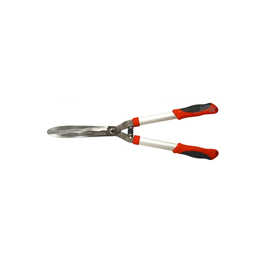 cisaille à haie ozaki, lames forgées et ondulées permettant de retenir la branche pendant la coupe. poignées bi-matière.