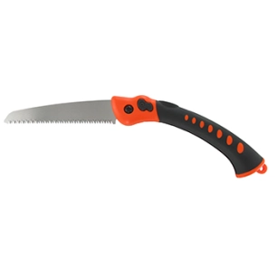 scie arboricole pliable ozaki avec lame de 180mm et poignée bi-matière.