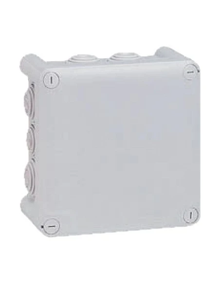 Boîte de dérivation plexo carrée 130 x 130 mm 10 entrées gris