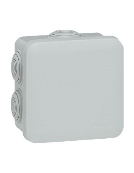 Boîte de dérivation plexo carrée 65 x 65 mm 7 entrées gris