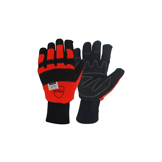 gants de tronçonnage hiver taille 10/l, avec protection du dos de la main sur le gant gauche. norme en381 - classe 0, en388 - 22