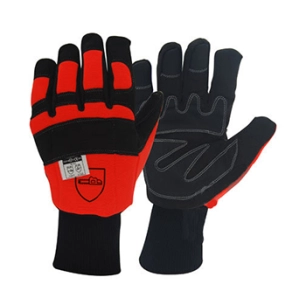 gants de tronçonnage hiver taille 9/m, avec protection du dos de la main sur le gant gauche. norme en381 - classe 0, en388 - 222