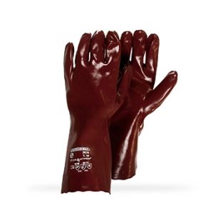 paire de gants pvc protection acide, taille 10/l. pour manipulation de produits liquides, chimiques et pétroliers. normes ce en4