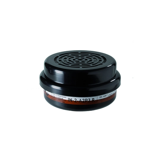 lot de 4 cartouches filtrantes avec fixation à baionettes pour demi-masque de protection 9809345. catégorie a2p3 contre gaz, vap