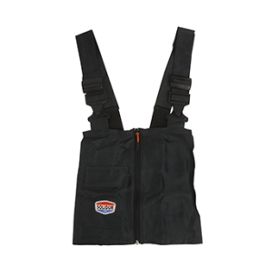 plastron avec boucles réglables, zip central et 1 poche poitrine. taille unique. s'adapte à tous nos pantalons de tronçonnage po
