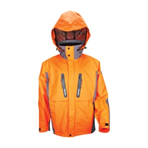 veste de pluie avec tissus déperlant, capuche, 4 poches extérieures, 2 poches sous rabat, 1 poche intérieure, poignés réglables,