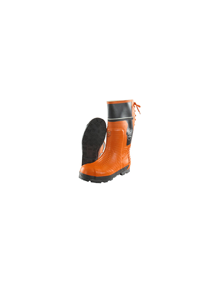 bottes de tronçonnage - classe 2 - avec coque métal - caoutchouc vulcanisé - ce en0321 - normes en iso 17249 et en iso 20345 - t