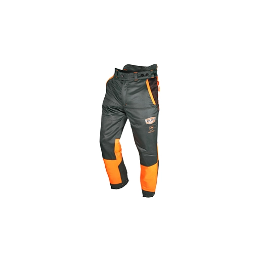 pantalon de bûcheronnage multi-poches. norme ce en381-5, classe 1 (20 m/s), type a. taille m 42/44. homologué kwf.