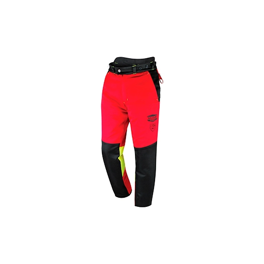 pantalon de bûcheronnage extensible toutes directions pour usage en élagage. multi-poches. tissus déperlant. norme ce en381-5, c