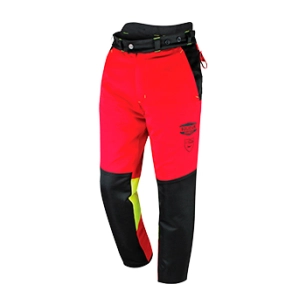 pantalon de bûcheronnage extensible toutes directions pour usage en élagage. multi-poches. tissus déperlant. norme ce en381-5, c