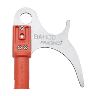 crochet en acier trempé bahco pour perche. permet de pousser ou tirer des branches. système de montage breveté pour assemblage e