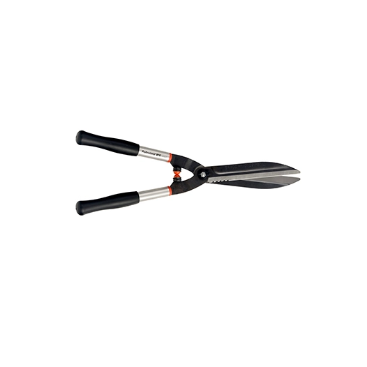 cisaille à haie bahco à lames droites (25cm) et manches aluminium courts. lame en acier trempé et crantée.