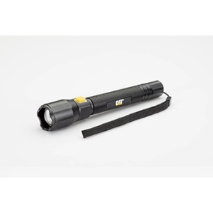 lampe torche cat à led 120 lum 3 positions, réglage de la focale et corps aluminium. livré avec 2 piles aa. -pl