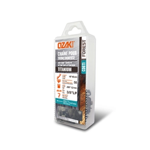 chaîne ozaki semi carrée, 3/8 .050 (1,3mm) low pro, induction titane - 55 entraîneurs