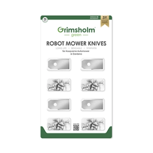blister de 36 lames pour robots flymo - gardena - husqvarna modèles 1200r, r38li, r40li, r45li, r50li, r70li, r80li, r160, silen