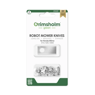 blister de 9 lames pour robots honda miimo 300, miimo 310, miimo 500, miimo 520, hrm300 et hrm500. remplace origine 06511-vp7-31