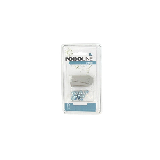blister contenant 9 lames pour robots bosch indego 800, indego 1000, indego 1000 connect, indego 1100 connect, indego 1200 conne