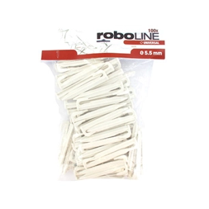 lot de 100 clous / cavaliers universels à base de maïs. pour fixation des câbles périphériques de tondeuses robotisées. longueur