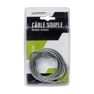câble universel souple 19 fils à embout tonneau. l totale: 2500mm, ø: ext: 2,5mm. (sous coque).