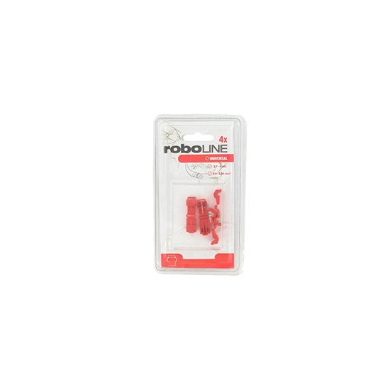 blister de 4 raccords de connexion câble/chargeur à sertir pour tondeuses robot. pour câbles de section 0,5 et 1 mm² et d'un dia