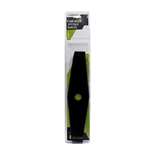 lame acier 2 dents spéciale ronces pour débroussailleuse, dimensions coupe: 320mm, alésage: 25,4mm, ep: 3,0mm. (sous coque).