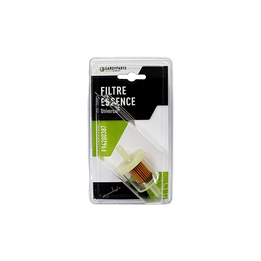 filtre à essence universel. pour moteur équipé de pompe à essence. ø embouts : 8 mm. (sous coque).