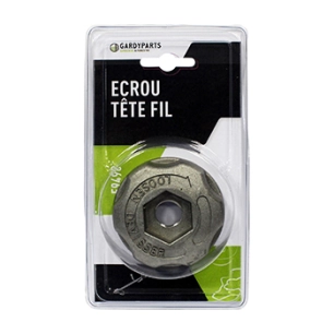 écrou métal gauche pour tête fil nylon à déroulement manuel tecomec. (sous coque).