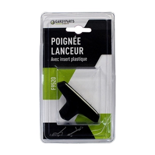 poignée de lanceur en caoutchouc avec insert en plastique adaptable briggs & stratton, tecumseh. (sous coque).