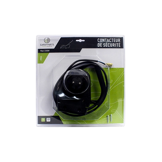 contacteur de sécurité pour tondeuse électrique 10a, max 2200w. protection contre la surcharge. (sous coque).
