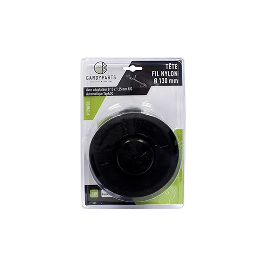tête fil nylon avec adaptateur femelle, livrée avec fil de ø: 2,4mm. (livrée sous coque).