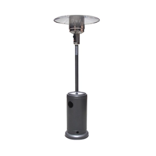parasol chauffant au propane d'une puissance de 13kw (945g/h), rayonnement de 3,60 m. hauteur: 2,30m. habillage argent. -pl