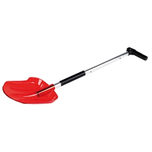 pelle à neige en polycarbonate avec manche télescopique 63-84 cm. démontable pour stockage peu encombrant. manche montable pour